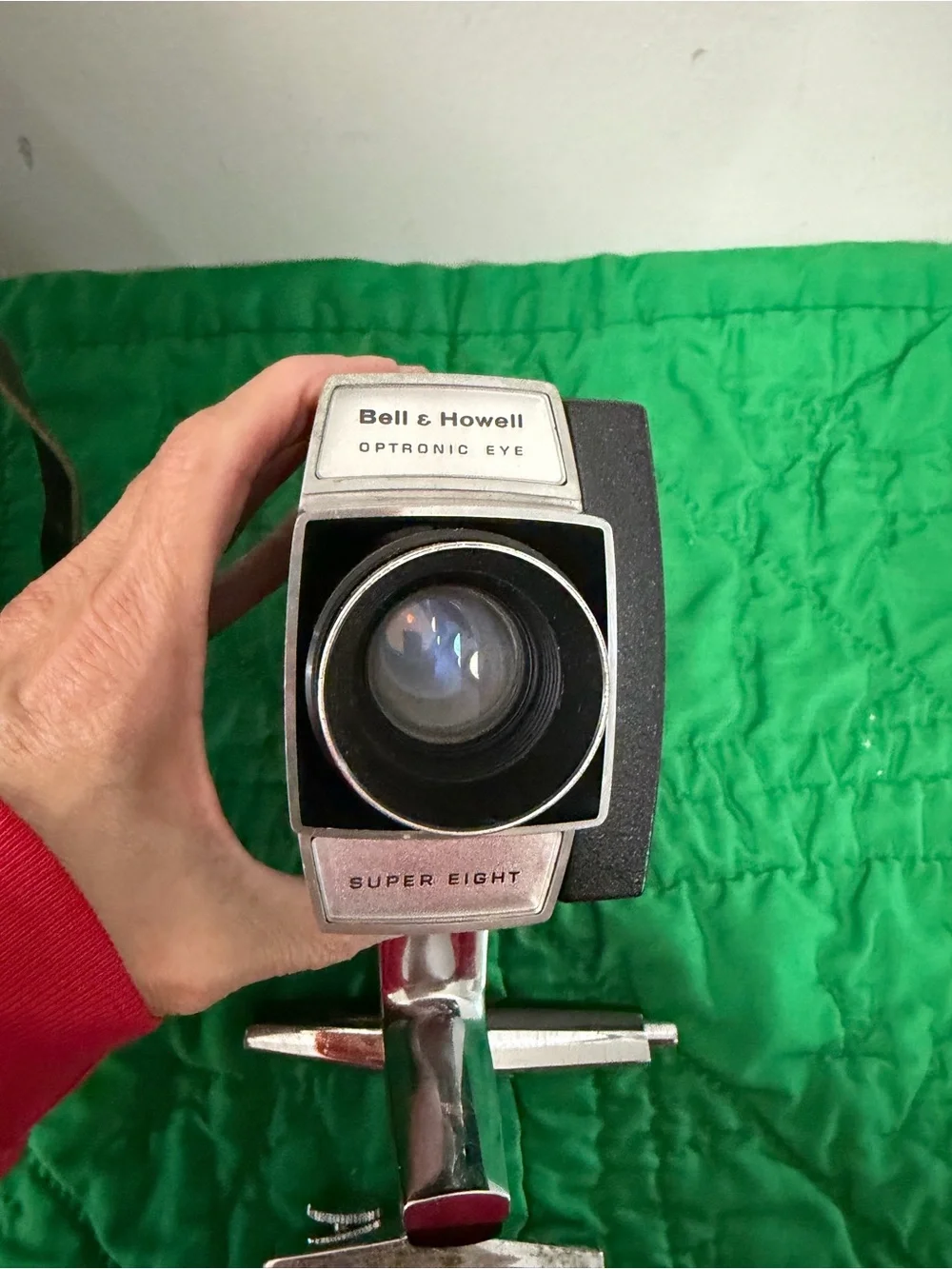Vintage Black and Silver 8mm Movie Camera with Grip